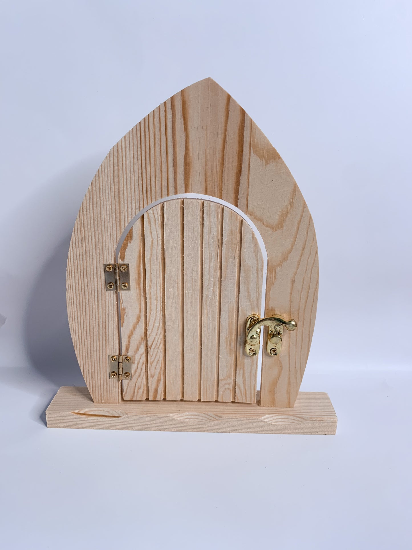 Wooden unfinished hinged fairy door