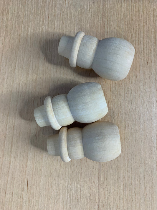 Unfinished wooden snowman