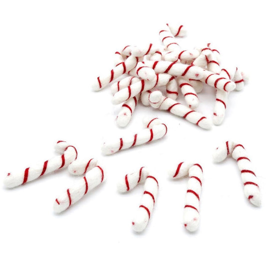 Felt candy canes- white