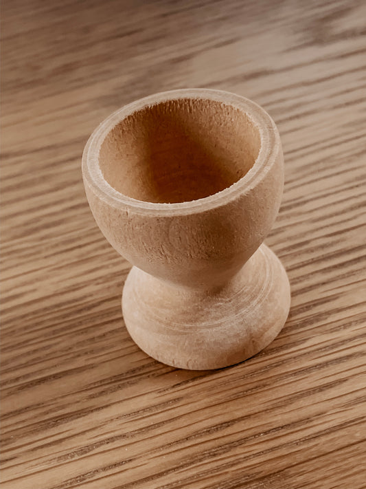 Mini wooden egg cup