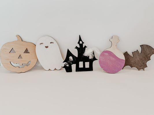 Halloween collection : Wooden halloween play shapes- set of 5