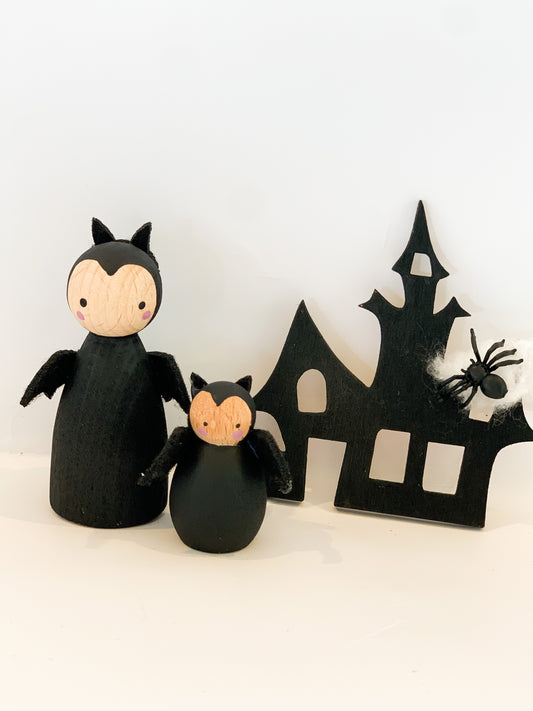 Halloween collection : Bertie & Blaire bat peg dolls