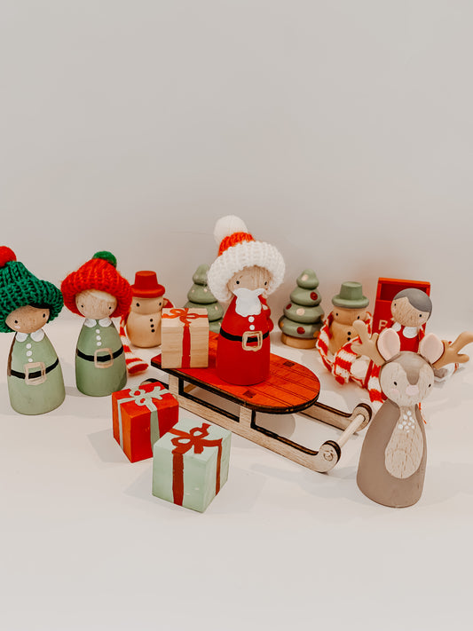 Christmas collection: traditional Christmas peg dolls and wooden toys individual