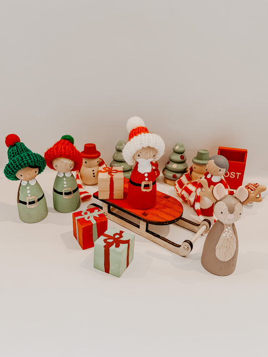 Christmas collection: traditional Christmas peg dolls and wooden toys individual