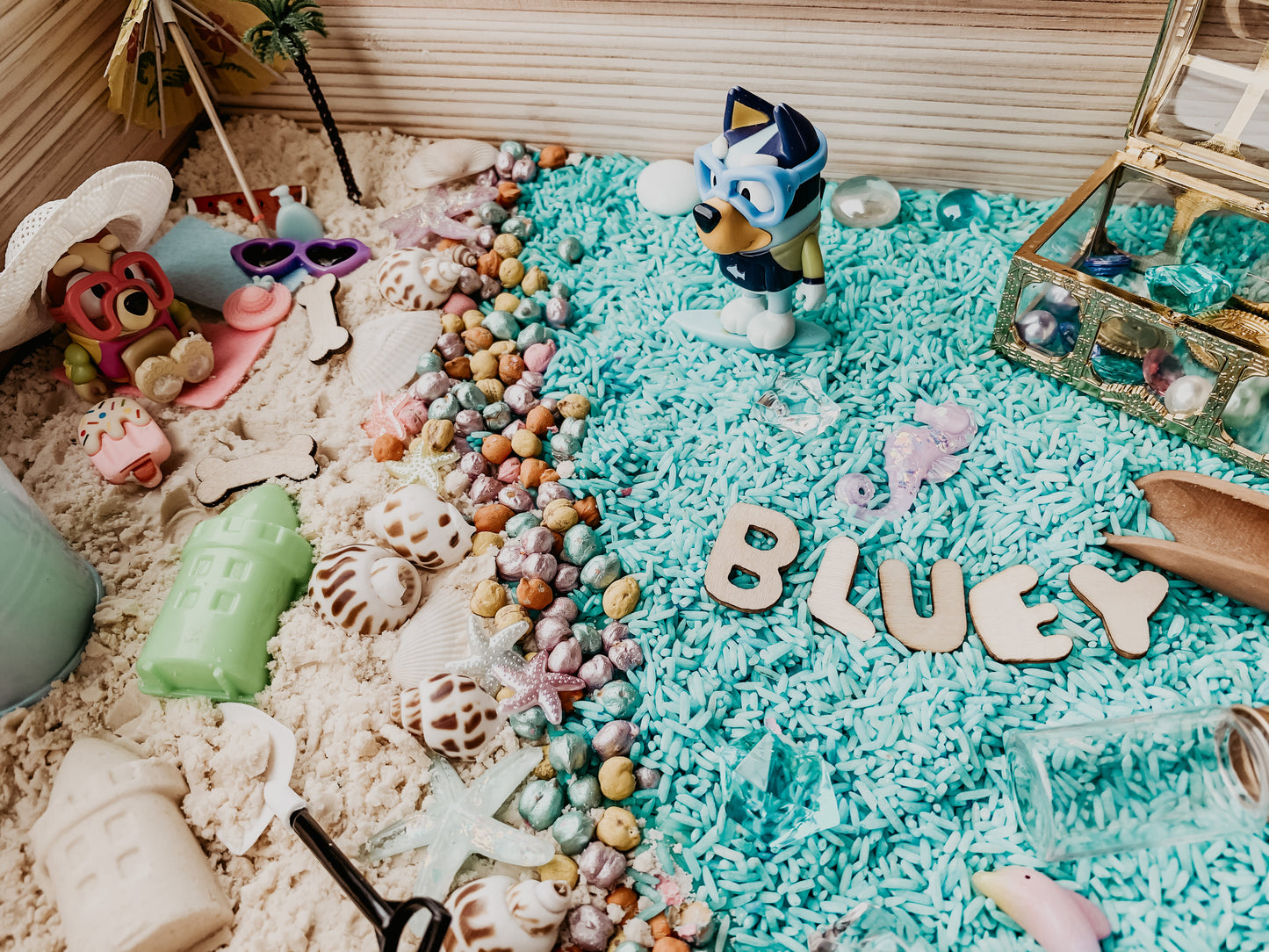 Bluey at the beach sensory bin kit-